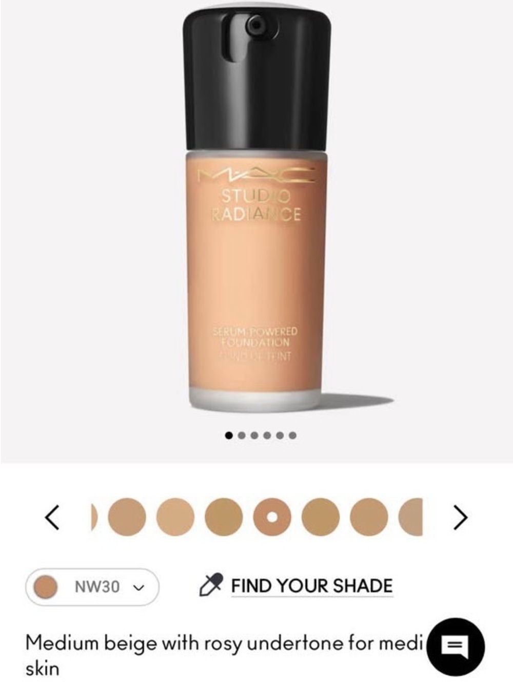 MAC Cosmetics Studio Radiance Foundation - Medium Beige (Rosy)